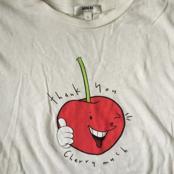 AGOLDE Cherry Baby Tee - Sz L - Picture 5 of 8